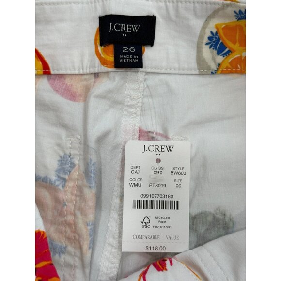 J. Crew Lizzie High-Rise Wide-Leg Pants Fruit & Crawfish Print Women Size 26 NEW - Picture 3 of 7